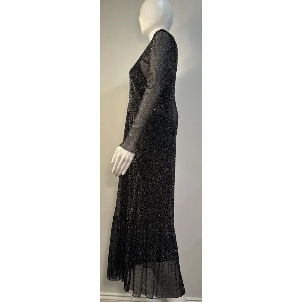 Soaked in luxury Sz.M Metallic Silver Black NWT Suitable For All Holiday Events - Picture 11 of 16